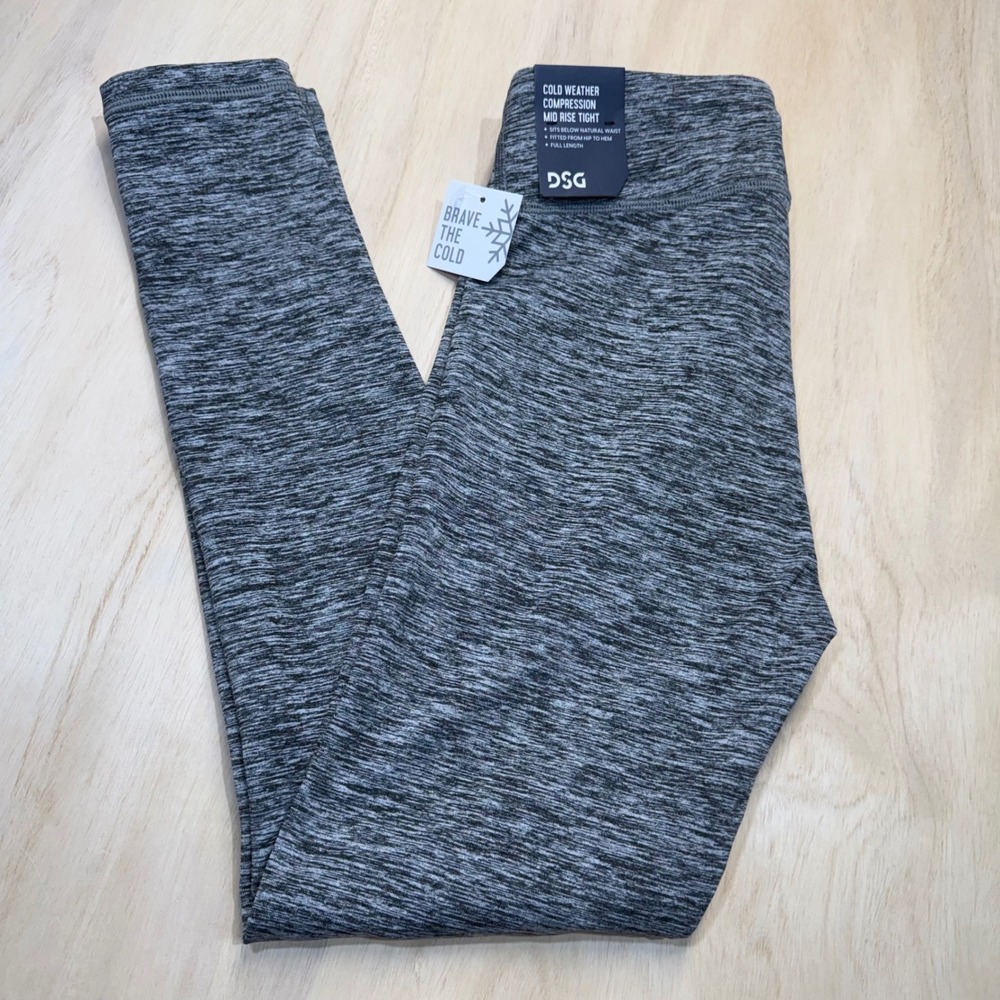 DSG‎ Girls Cold Weather Compression Mid Rise Tight Pure Black Spacedye Size L 14